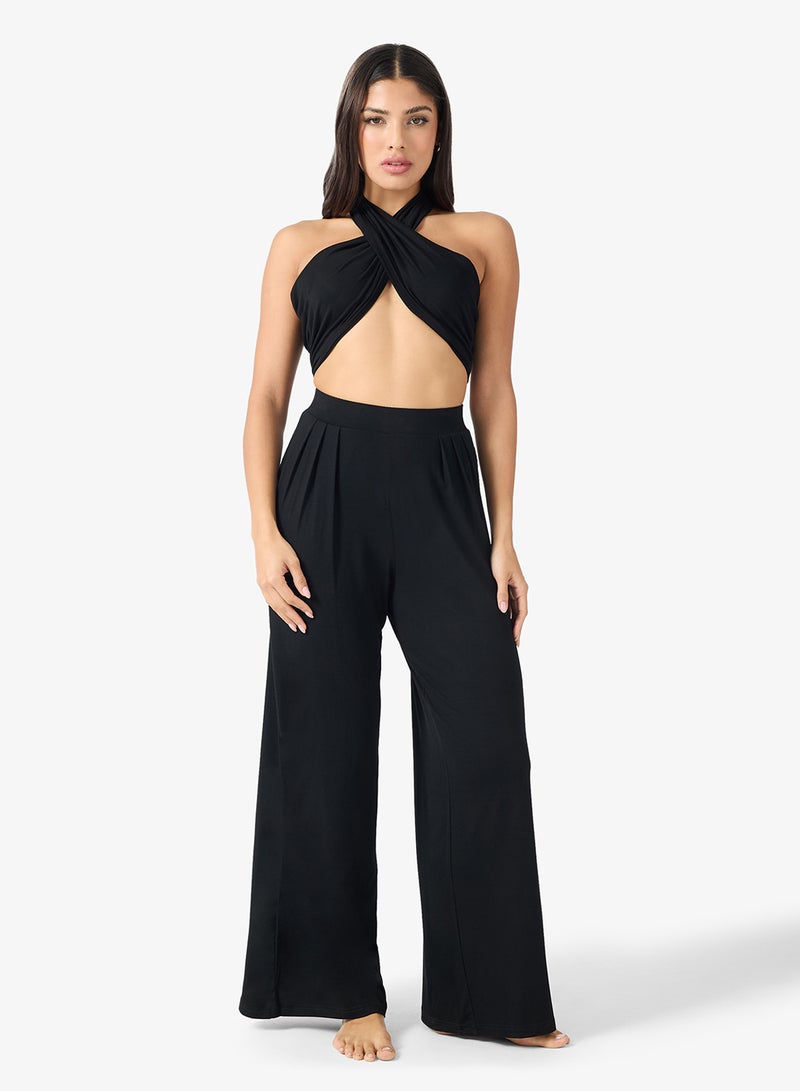 Ginger Sweetheart Neckline Tie Up Top & Pant Coord Set - Image 1